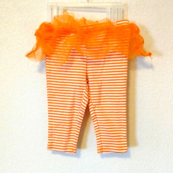 Carter's Baby 6M Orange Striped Legging With Tulle Skirt - Picture 1 of 4